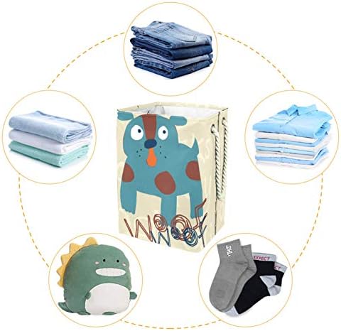Deyya Woof Puppy Padrão Infantil Cestas de lavanderia cestam -se alto de altura dobrável para crianças adultas meninos adolescentes meninas em quartos Banheiro 19.3x11.8x15.9 em/49x30x40.5 cm