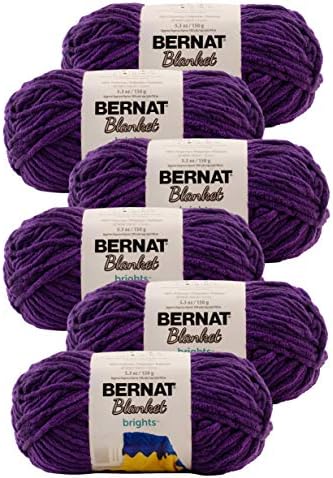 Bernat Blanket Brights Yarn-6/PK-POW, 6/PK, Pow Purple 6 pacote