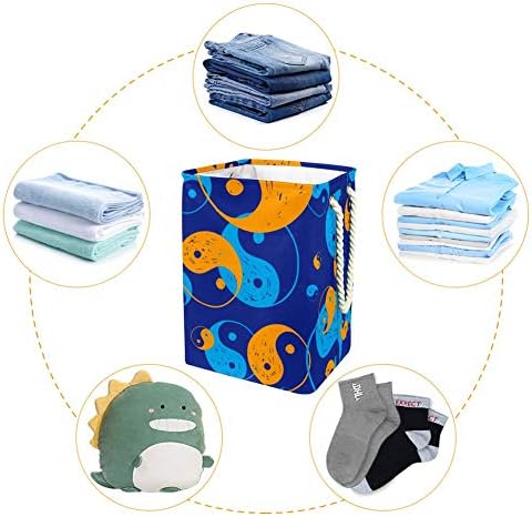 Indomer yin yang padrão azul amarelo 300d Oxford PVC Roupas à prova d'água cesto grande cesta de roupa para cobertores Toys de roupas no quarto