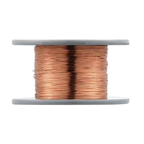 Binneker 30 AWG Fio de ímã - fio de cobre esmaltado - fio de enrolamento de ímã esmaltado - 1,0 lb - 0,0098 Diâmetro 1 bobina de bobina de bobina Classificação de temperatura natural 155 ℃ amplamente utilizado para transformadores indutores