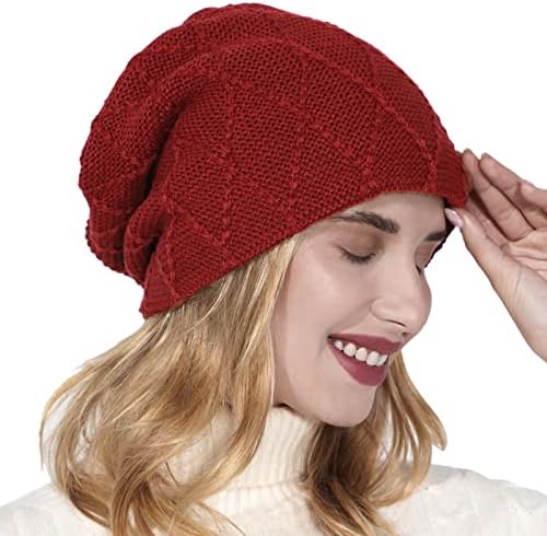 2022 Modelos femininos Winter Warm agulha de tricô de lã Cap de lã de chapéu de chapéu de tricô