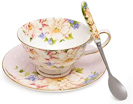 Glen mila osso China xícaras de chá e pires definem xícaras de chá florais finas xícaras de chá de porcela