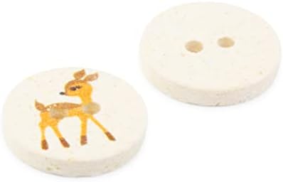 Dritz Deer, 15mm, natural, 9 botões de algodão reciclado, 9 contagem