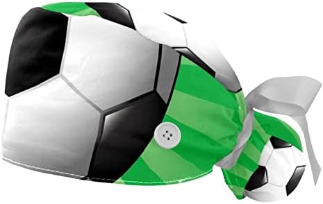 2 Pacote de tampas de trabalho com banda de moletom para mulheres, futebol de futebol verde fundo bolsa de