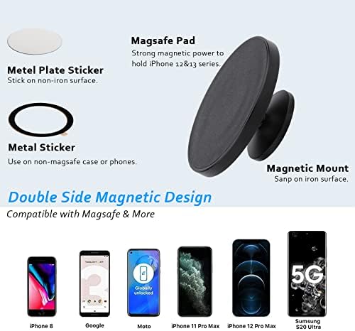 Newjourney Magnetic Telepher Titular compatível com MagSafe for Gym, Mag Seguro Telefone Montar para Peloton Bike Theadmill Compatível com iPhone 14 13 12 Pro Max Plus mini