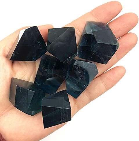 Ruitaiqin shedu 1pc Fluorita azul natural natural Freeform Crystal Stones irregularmente polidas Fazendo cristais de cura Naturais pedras e minerais YLSH118