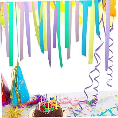 Hlyurlus Crepe Paper Streamers em 5 rolos de casamento aniversário chá de bebê graduação Candyland colorida para chá de bebê de aniversário de bebê Festive Festive Party Supplies, 1.77 polegadas, 82ft/rollrolls Crepe Paper
