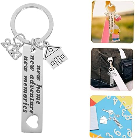 AMOSFUN 4 PCS PCS Housewarming Keychain Backpack Keychain Grab Bag Gifts for Women Metal Keychain