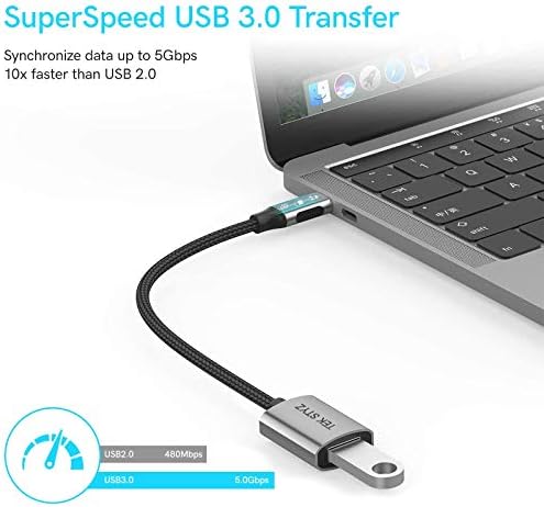 O adaptador TEK Styz USB-C USB 3.0 funciona para o Samsung SM-G781B OTG Tipo-C/PD Male USB 3.0 Feminino Conversor.