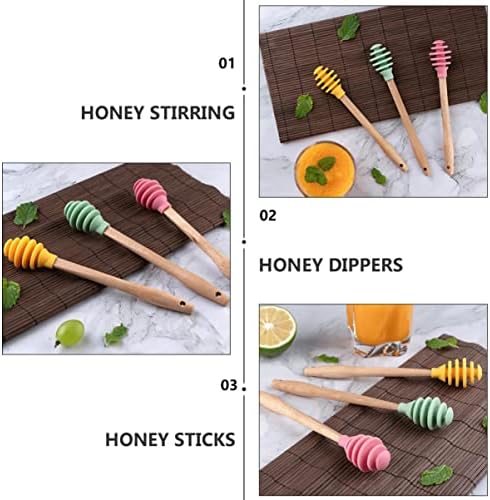 Hemoton Honey Sticks 1set, ferramenta de madeira de festa com cozinha de cozinha de gargalhista de calda sem xarope.