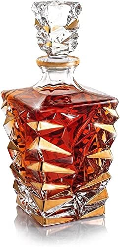 Whisky Decanter 850 ml de uísque de decantadores de bebidas de cristal para bourbon, decantadores de