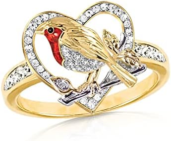 2023 novo anel de pássaro anel vermelho anel de pássaro criativo para mulheres anéis frios para caras