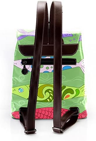 Mochila VBFOFBV para mulheres Laptop Daypack Backpack Bolsa casual de viagem, estilo japonês de peixe colorido