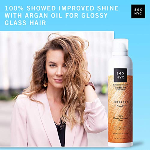 SGX NYC Reparo luminoso e spray brilho - 6,5 oz - Para todos os tipos de cabelo - fórmula de secagem