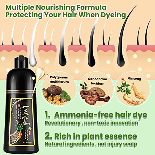 Shampoo de corante de extrato de planta para cabelo preto meidu, fórmula suave e não tocam o couro