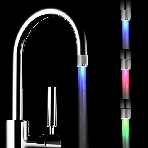 Mumeng 3 cores mudam a água da cozinha Torneira RGB RGB GLOW SHOW LED Torneira LEV