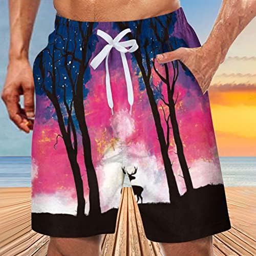 Turncos de natação para homens, shorts masculinos de verão masculino com bolsos e shorts de praia de estampa de gradiente