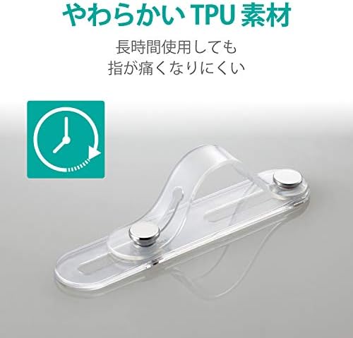 ELECOM P-STBCLCR Smartphone Band, Prevenção de quedas, Material Soft, Clear