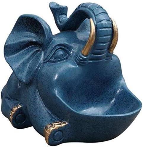 GFDJ resina estatueta Elephantfigurenes Animais redondos de cinzas de cinzas em casa