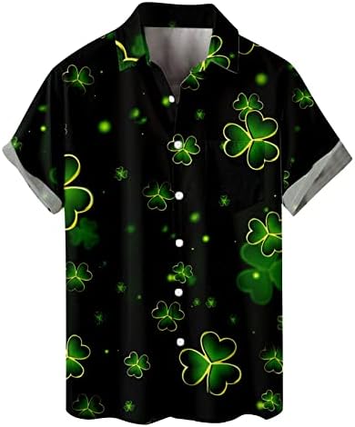 Men's St Patrick's Impresso T camisetas Tees confortáveis ​​Lappel de verão 2023 Tops Slim Fit Sleeve Casual