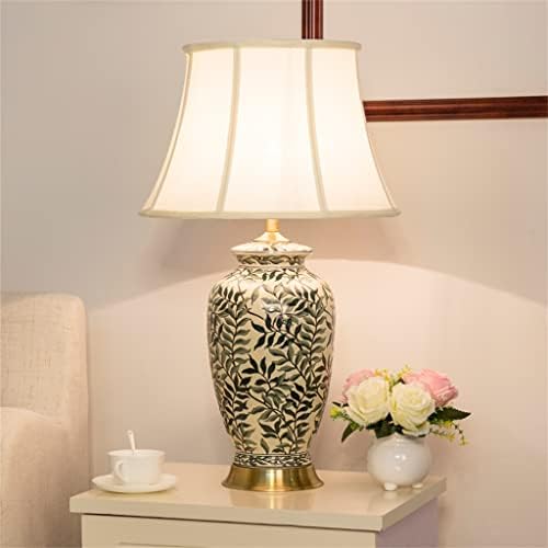 FEER pós-tecido de cerâmica pastoral led e27 lâmpada de mesa para o quarto da sala de estar