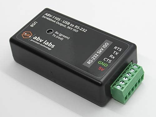 Laboratório ABV-conversor USB para RS-232, isolamento de 5000V, saída de 5V/400mA, USB 2.0 de velocidade total,