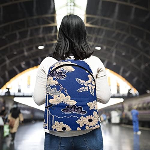 Mochila laptop VBFOFBV, mochila elegante de mochila de mochila casual bolsa de ombro para homens, Mulheres, paisagem de flor azul japonesa Vintage