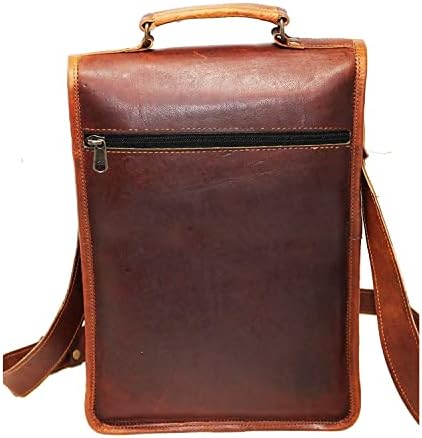 13 Leather Messenger Bag Laptop Caso Office Gream para homens Bolsa de ombro angustiada por computador