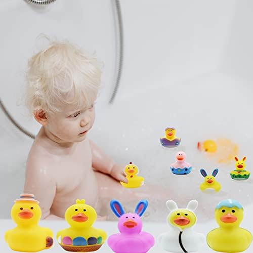 20pcs Toys de Páscoa de borracha de borracha, Bunny Duckies Bath Toys for Kids Fun Bath, Kids Bath Toys, Acessórios