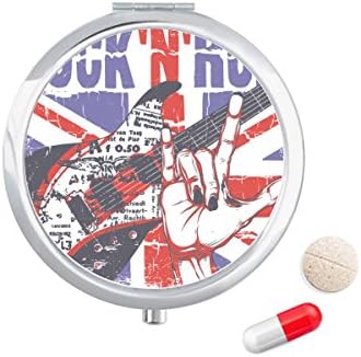 Rock Guitar Inglaterra Brã -Bretanha Bandeira UK Caixa de comprimidos da caixa de bolso Caixa de