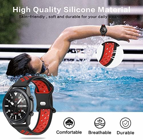 Geageaus 22mm Bandas compatíveis com Samsung Galaxy Watch 46mm/Gear S3 Frontier Classic Bands, Silicone Silicone