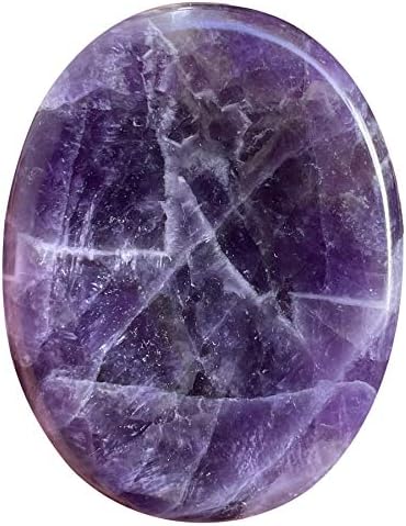 Pedra de preocupação com o polegar de cristal natural favorita para ansiedade, oval de terapia de pedra