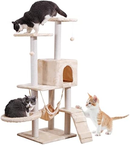 Chemailon Multi-Level Cat Tree Indoor, resistente Centro de Atividade de Torre de Cat Modern Cat, poleiro