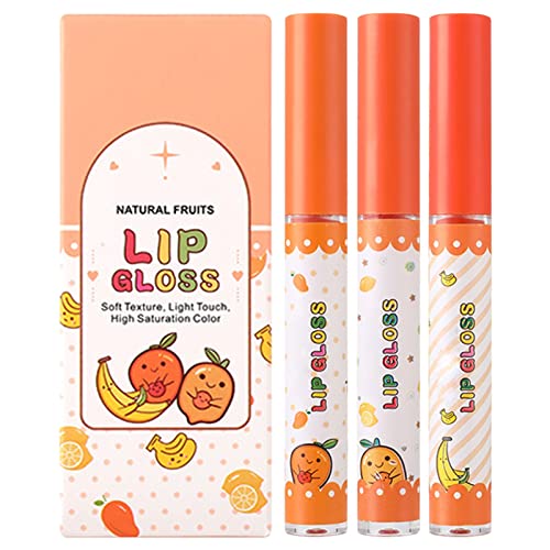 Xiahium Night and Day Lip Plumper Velvet Lip Glaze Non Stick Copo Três Frutas Definir Lip Gloss Nud