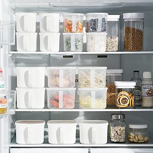 Recipiente de armazenamento de alimentos de plástico com tampa, caixa de armazenamento de alimentos para geladeira