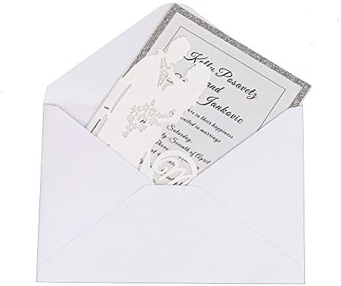 Kits de cartões de convite de casamento, 10 pacote de laser pacote no noivo e noivo Surface oca