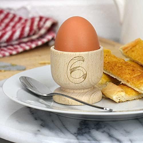Azeeda 'número seis' copo de ovo de madeira
