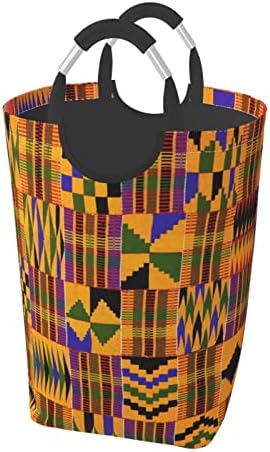 Pacote de roupas sujas da textura étnica tribal africana, dobrável, com alça, adequado para armazenamento de casa de armário de banheiro