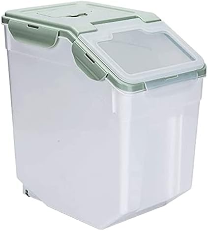 Yiwango alimentos contêiner de recipiente de caixa de armazenamento de armazenamento de armazenamento de arroz de arroz e balde de arroz selado 10 kg, 15 kg para o recipiente de armazenamento de arroz de cozinha em casa jarro de arroz