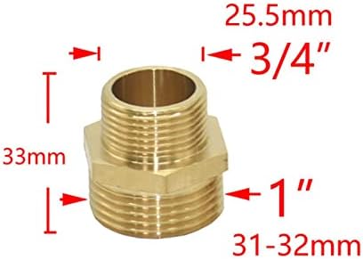 Brass de 1 polegada a 3/4 1/2 conector de rosca fêmea de fêmea, redução de água, conector de tubo de água Reparar acessórios de cobre 1pcs
