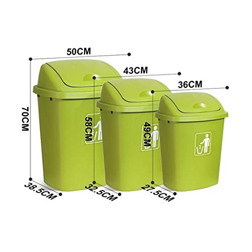 Neochy lixo lata de lixo de lixo de lata de lata de lixo externo de lixo de lixo de cozinha de grande capacidade Lixo da sala de aula de aula de cozinha latas de lixo/verde/65L