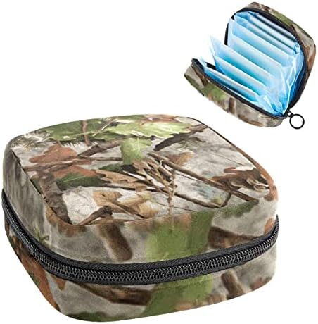 Bolsa de armazenamento de guardanapos sanitários Jungle Camouflage Padrão Menstrual Bolsa de Titular portátil com