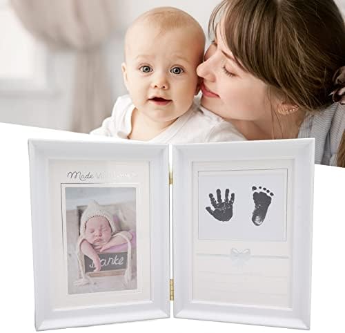 12,4 x 8,1 x 0,7in Baby Handprint Keetakes Hand Pegetprint Makers e Kit de fabricantes de pegadores de pegadas, Placa de densidade plástica Fios de impressão de bebê expandida Baby Baby Frames