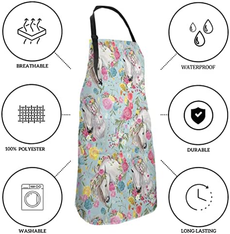 Avental com 2 bolsos - Avental unissex BIB para cozinha de cozinha Restaurante BBQ Pintura de criação