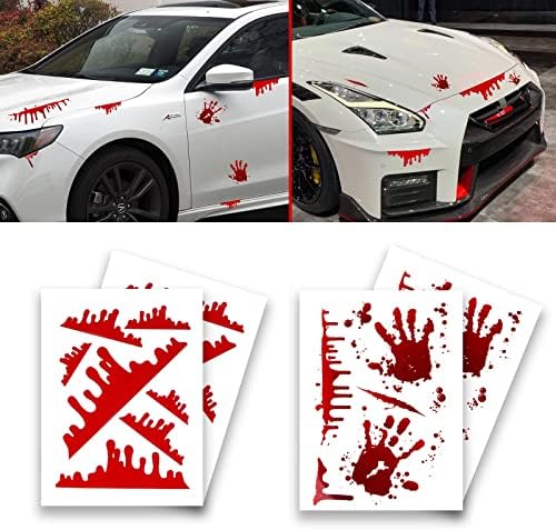 Xotic Tech 4 lençóis vermelhos PVC Sangramento de sangue com adesivos de impressão de mão Carrata