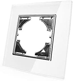 Frame de vidro DIY para módulo UE Sandard Temepred Glass Frame WallPad L6 Series, 1 quadro branco, padrão da UE