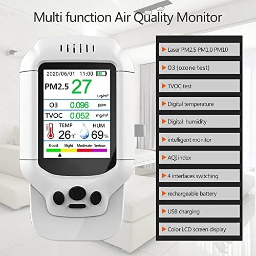 Detector de medidor de ozônio portátil quul 0-5ppm range o3 monitor de testador de ar detector de qualidade