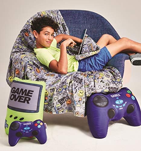 IsCream Game On! Controlador de videogame de chiclete de chiclete em forma de 9 x 6,75 Mini travesseiro