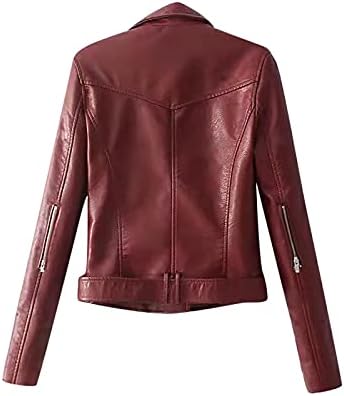Jackets de couro feminino Solid Open Front Cardigan lapela de manga comprida casaco leve zíper da jaqueta