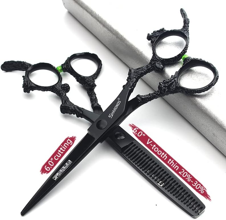Sharonds 6/7 polegadas de cabeleireiro profissional de tesoura de tesoura de salão de cabelos de salão de cabelos e desbotamento cortado 440c High Scessorsorsor